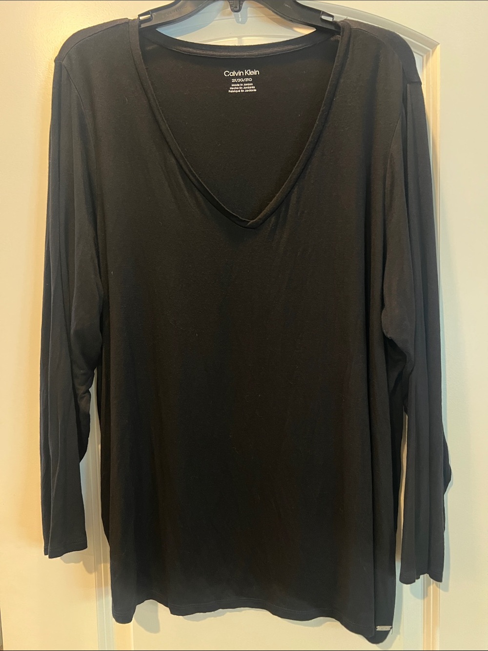 Calvin Klein Black V-Neck Long Sleeve Tee